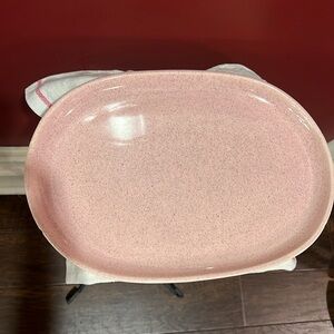 Brusche pottery pink speckled VINTAGE platter